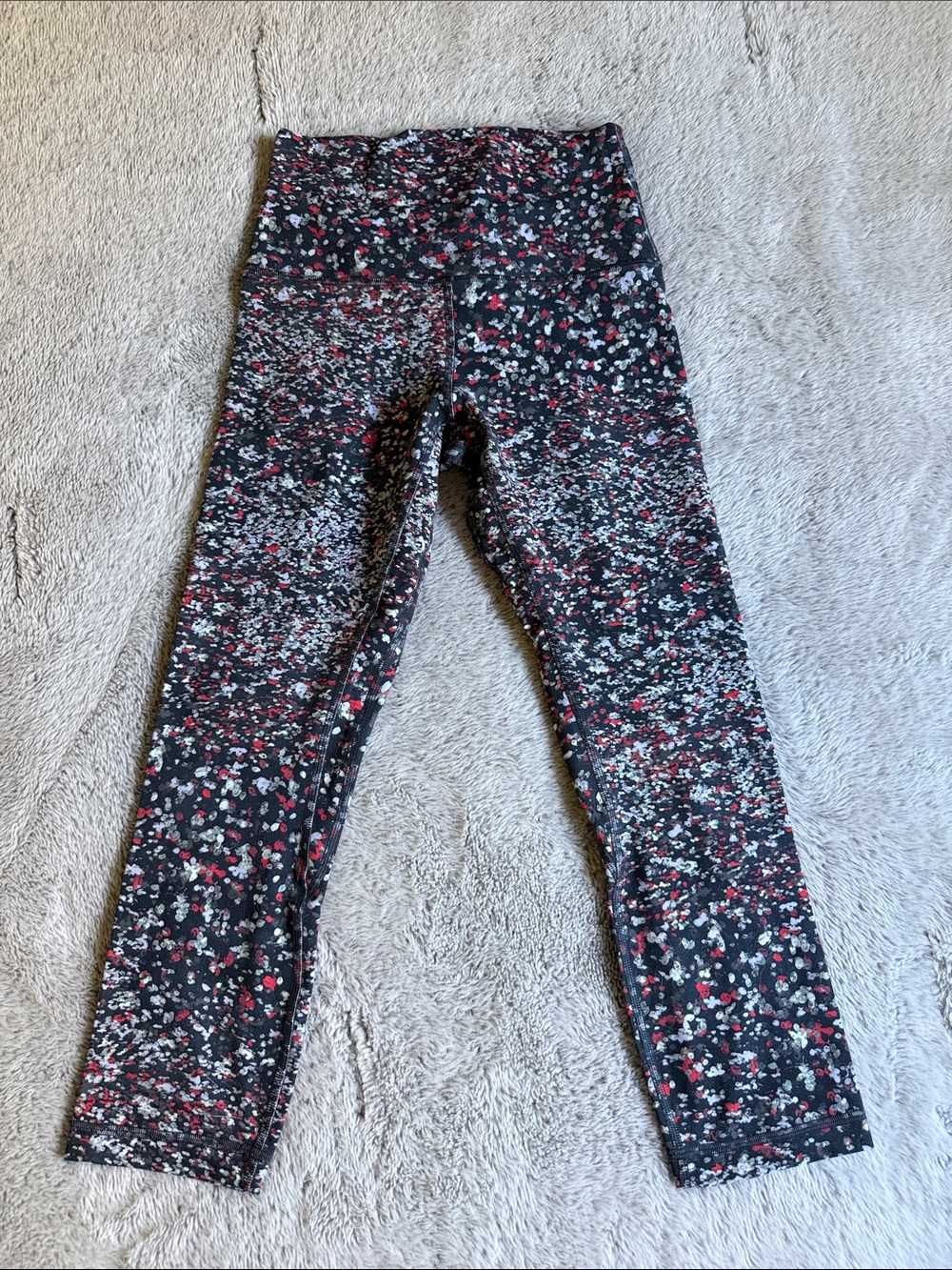 lululemon athletica Black Floral Speckled High-Rise Leggings